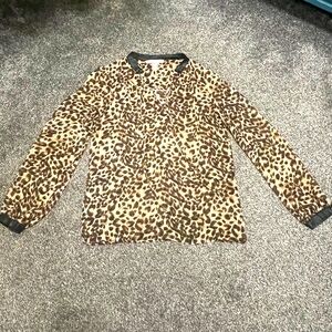Leopard Blouse Dress Shirt